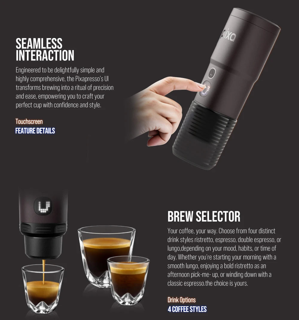 Cordless Compact Espresso Maker Ground Coffee and NS Capsule Compatible