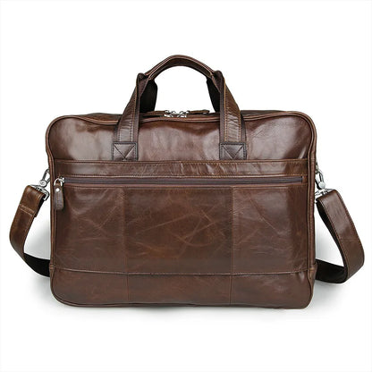Work Briefcase with 17" Laptop Compartment Brown Leather
