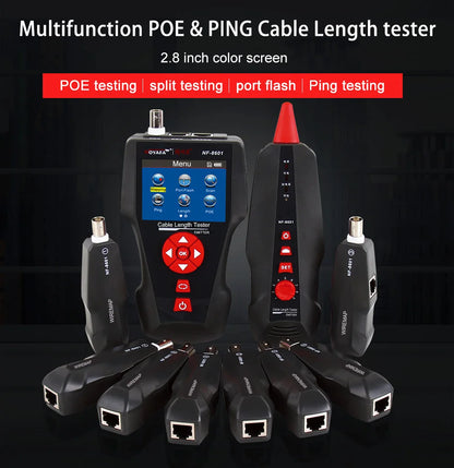 Multifunction Network Cable Tester with PoE and Wire Tracking