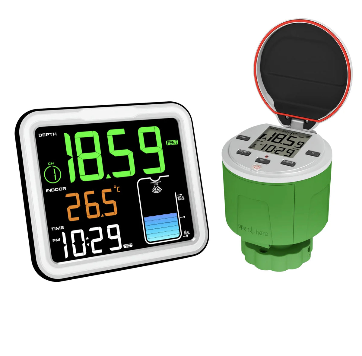 8in1 Wireless Tank Level Monitor with Alarm & LCD Display