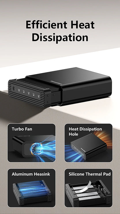 Aluminum 4-Bay NVMe SSD Enclosure 10Gbps USB-C