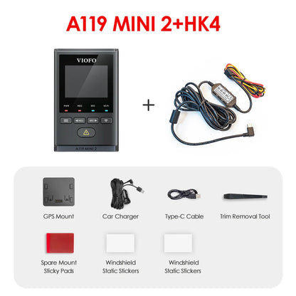 Compact 2K DVR with Voice Commands & Parking Mode