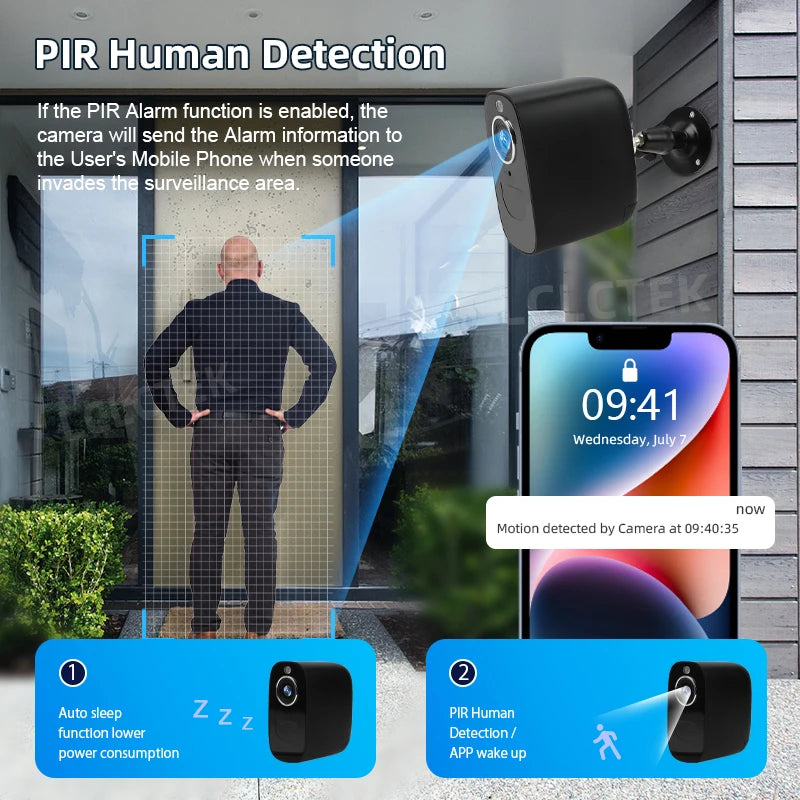 4MP 4G Wireless Outdoor Security Camera with 32GB Storage