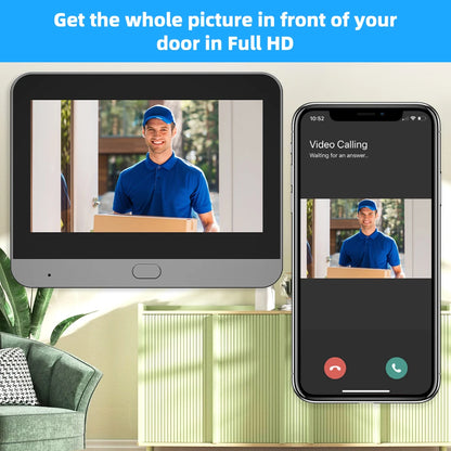 3MP Smart WiFi Door Viewer with PIR Motion Detection