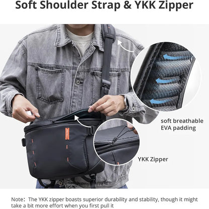 11L Camera Sling Bag Waterproof Crossbody for DSLR Black