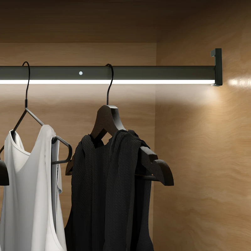 Smart Motion Sensor LED Wardrobe Hanger Rod Light