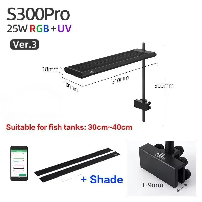 Smart 25W Aquarium LED Light for Freshwater Plants and Aquascapes