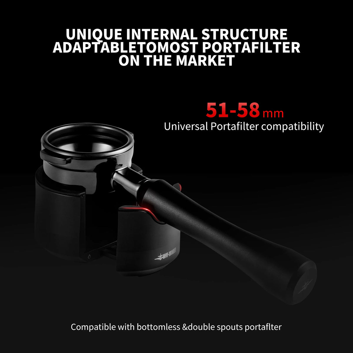Bottomless Espresso Portafilter Holder with Anti-Slip Base