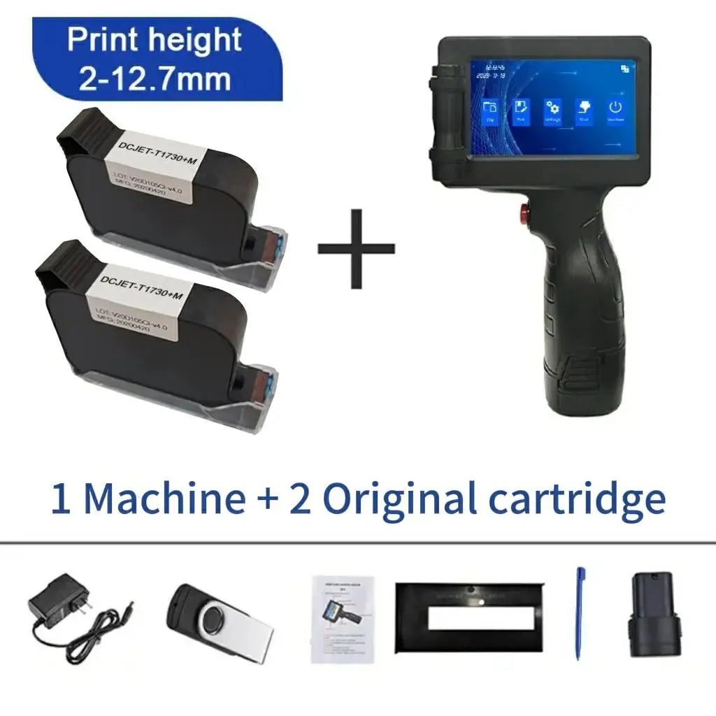 Handheld Inkjet Printer 12.7mm Date Code QR Logo Printing