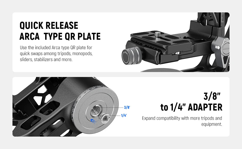 360 Panoramic Gimbal Head for Tripod & Monopod