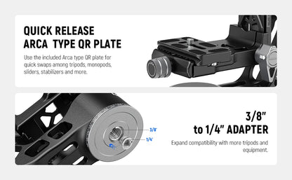 360 Panoramic Gimbal Head for Tripod & Monopod