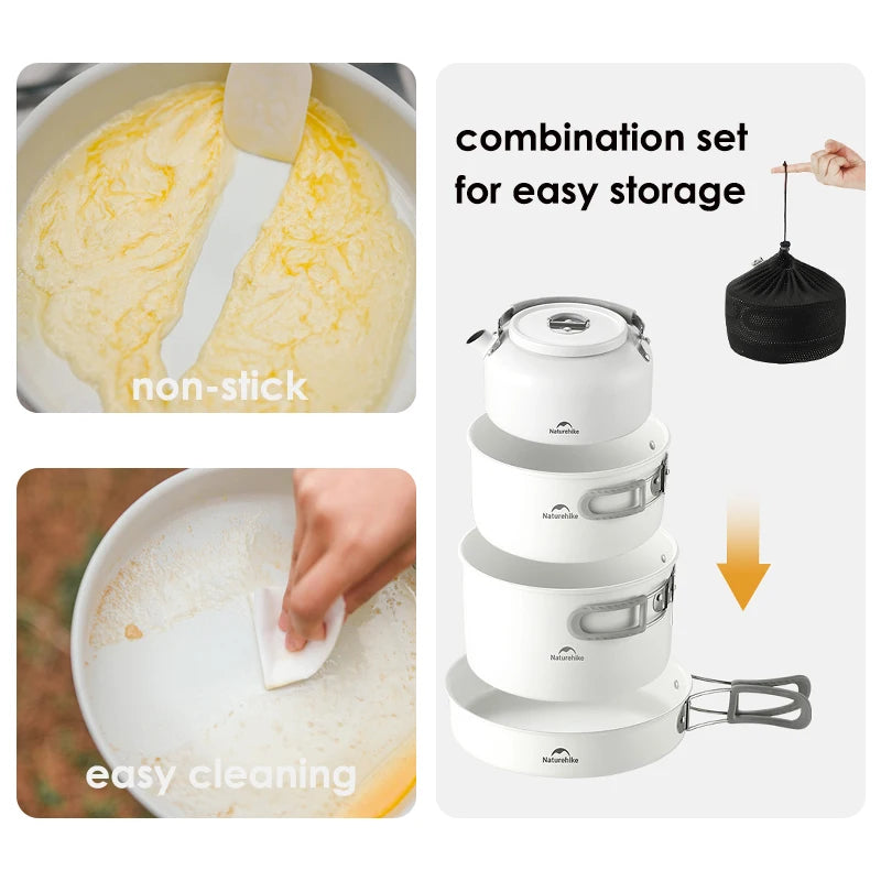 Portable Non-Stick Camping Cookware Set 4-7 Person