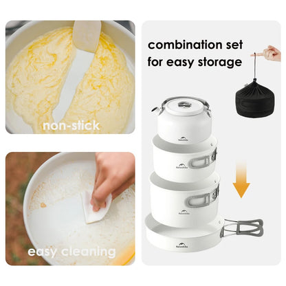 Portable Non-Stick Camping Cookware Set 4-7 Person