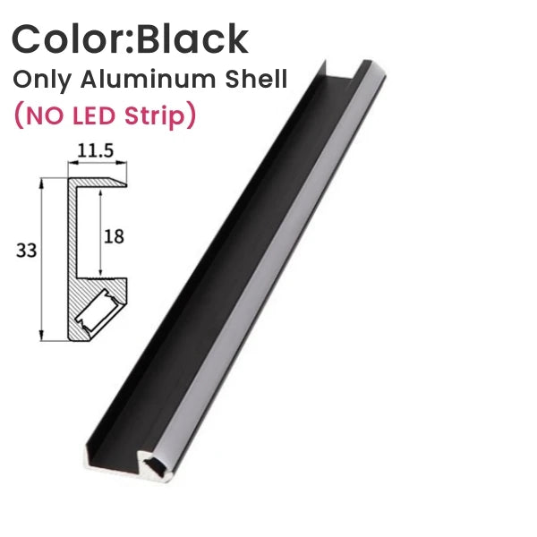100cm Hard Edge Closet Strip Lights Black