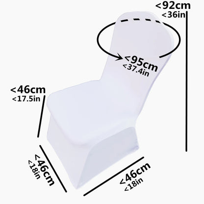 100pcs White Spandex Chair Covers Wedding Banquet Stretch