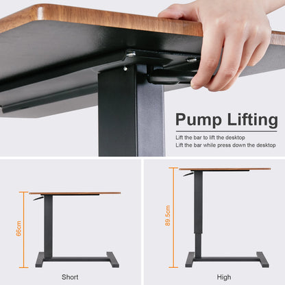 Adjustable Rolling Overbed Table with Laptop and Meal Tray