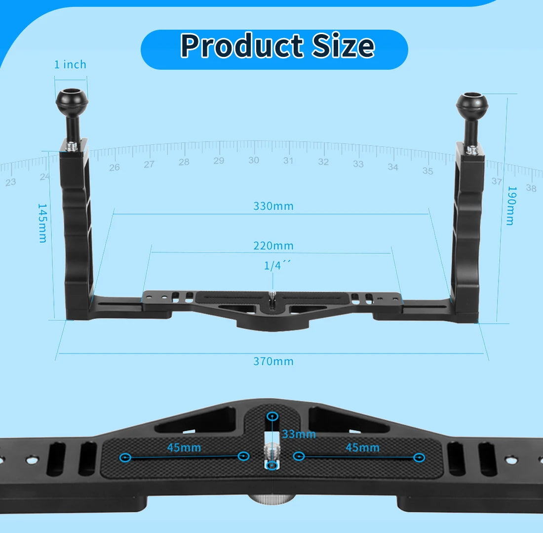 Diving Camera Tray Stabilizer Rig with Dual Handles