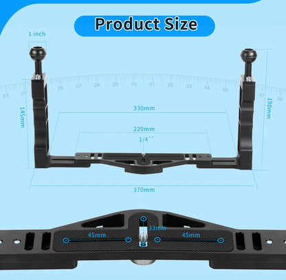 Diving Camera Tray Stabilizer Rig with Dual Handles