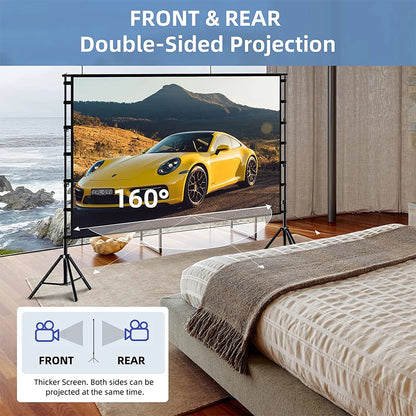 120" Double-Sided Projector Screen for Indoor & Outdoor