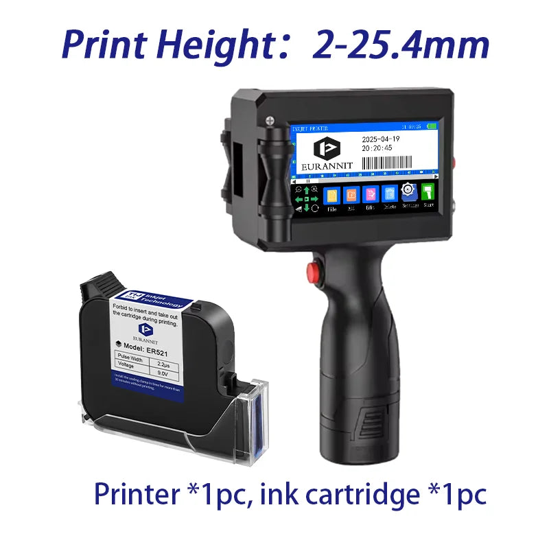 25.4mm Mini Handheld Inkjet Printer for QR and Barcodes