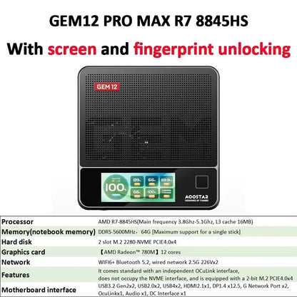 Ryzen 7 Mini PC 16GB RAM 512GB SSD Pro Max
