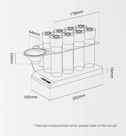 Coffee Bean Cellar Tubes Set with Exhaust Valves and Holder