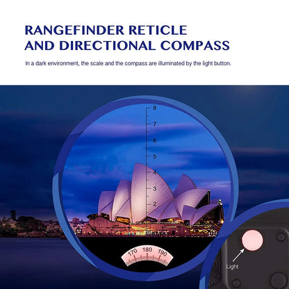 HD 10x50 Binoculars Waterproof Rangefinder Compass Black