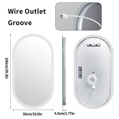 Frameless LED Wall Mirror 20x40in Vanity Mirror
