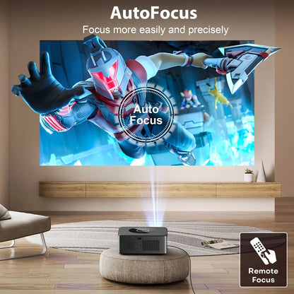 Portable 4K LED Projector 800ANSI WiFi6 Bluetooth 32GB Auto Focus