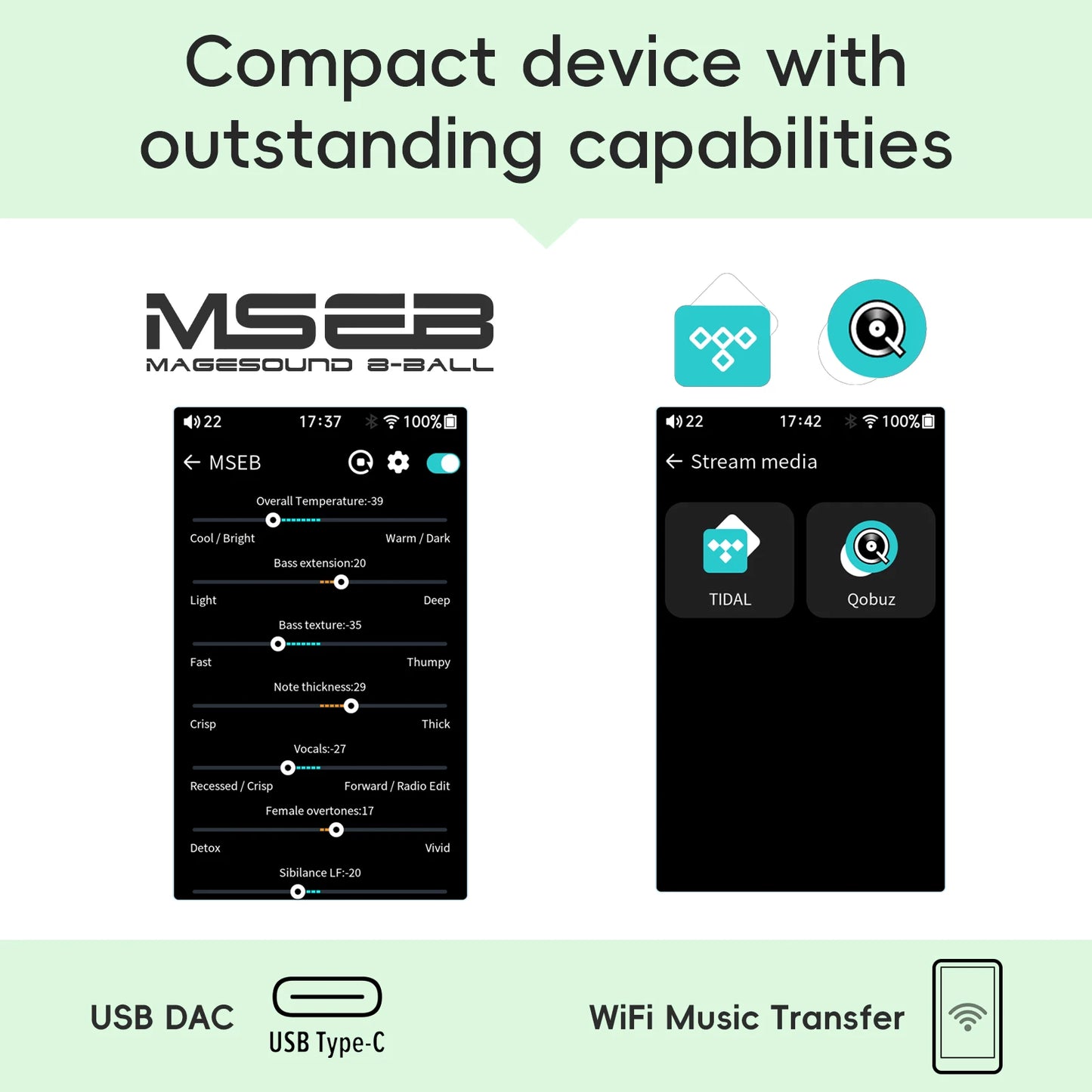 Portable HiFi Music Player USB DAC Bluetooth 5.1