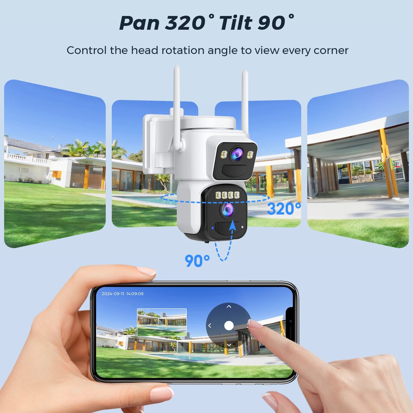 8MP Dual Lens Solar WiFi Security Camera with Color Night Vision