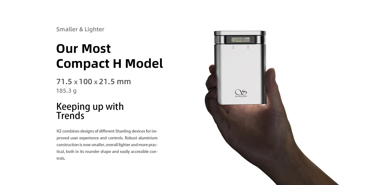 H2 USB DAC Headphone Amplifier Silver Hi-Res