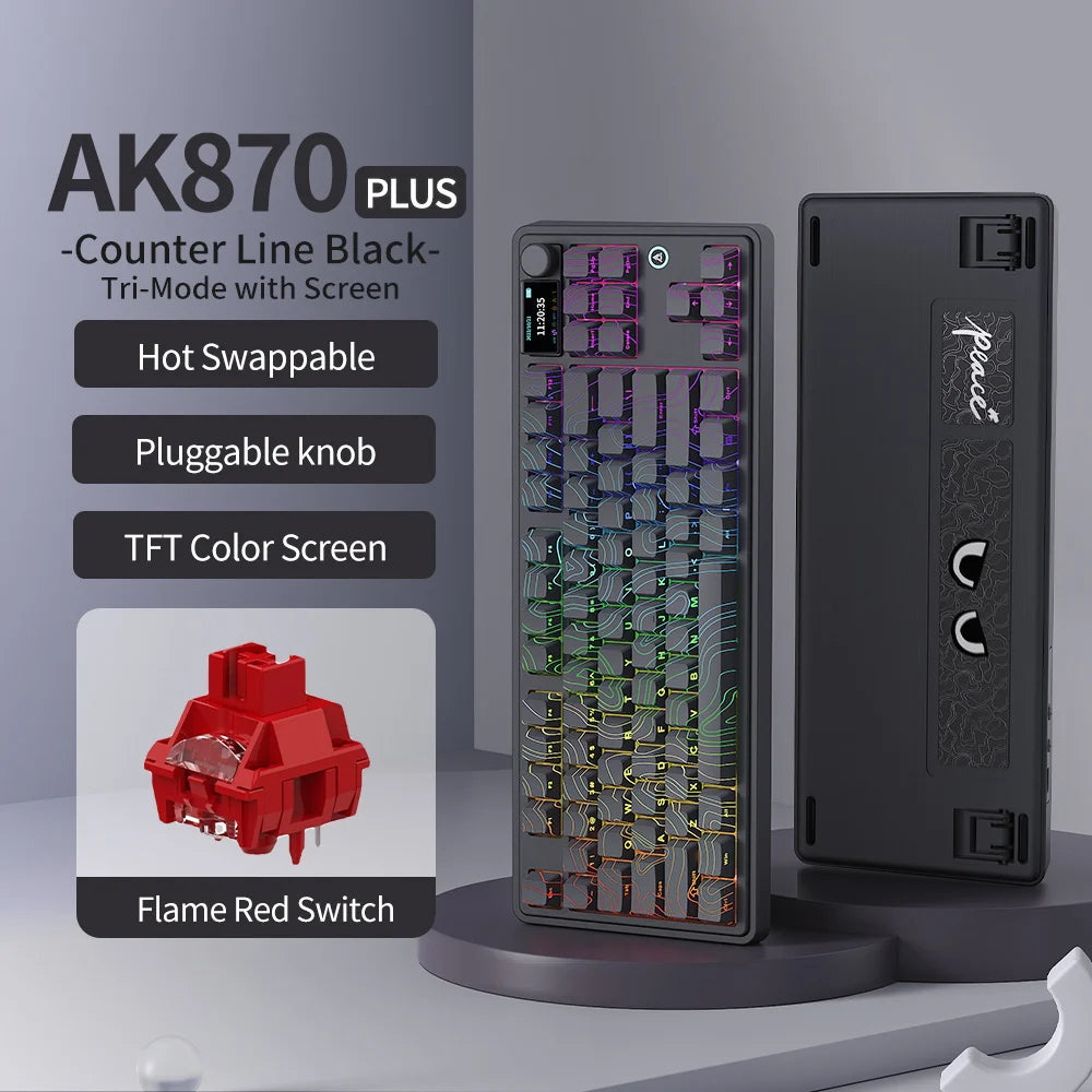 Wireless Keyboard with Music Rhythm Backlight and Long Battery Life