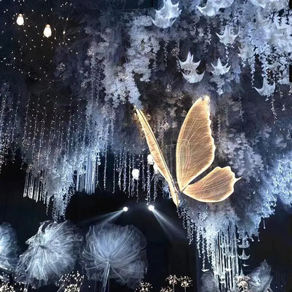 Gold Butterfly LED Ceiling Light 80cm Wedding Decoration