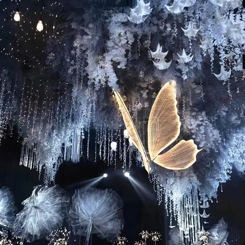 Gold Butterfly 60cm LED Wedding Party Ceiling Light
