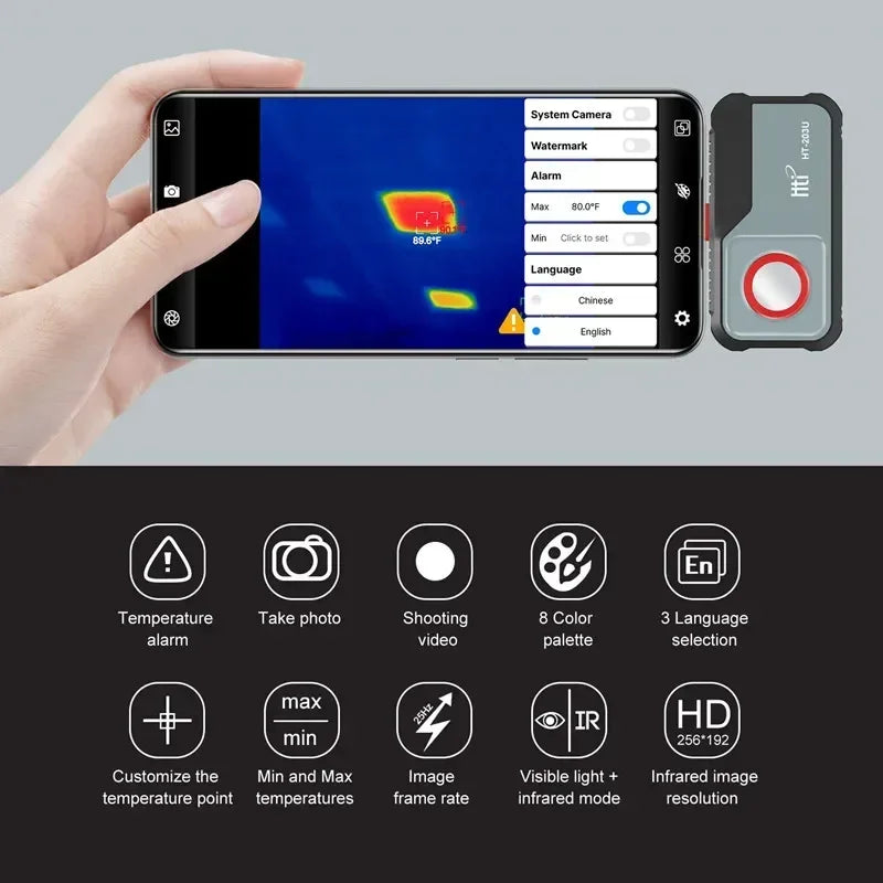 Portable 256×192 USB-C Thermal Camera for Android
