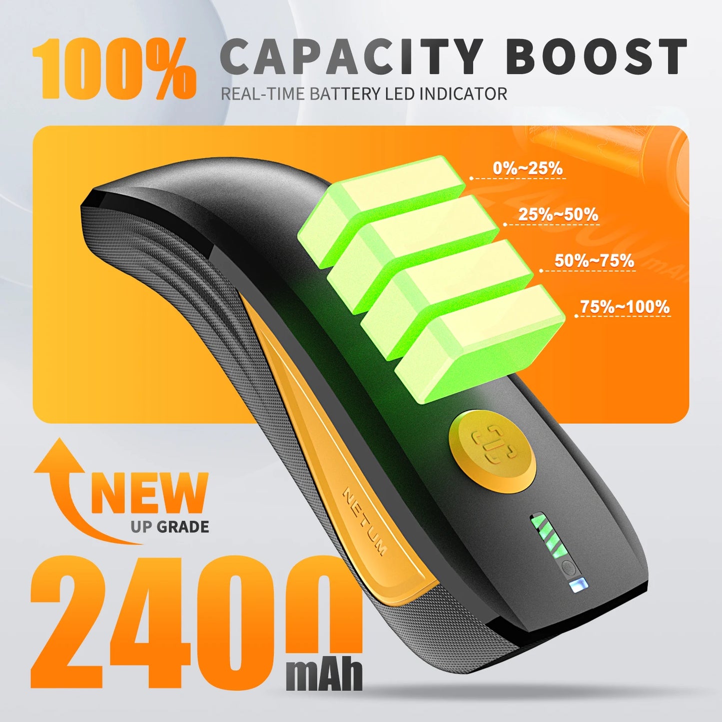 Portable Wireless Bluetooth 2D Barcode Scanner 2400mAh