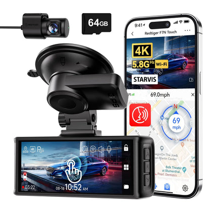 4K Dual Dash Camera Starvis 2 WiFi Car Recorder