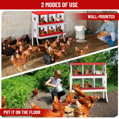 Heavy Duty 6 Hole Chicken Nesting Box Red