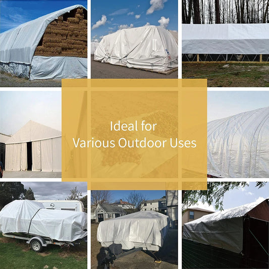 Heavy Duty 4x5m Tarpaulin Rain Shelter Sun Canopy