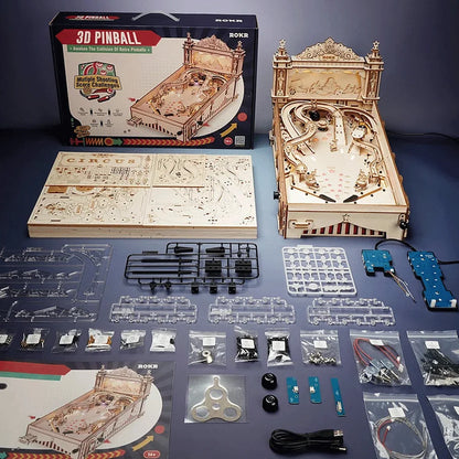 Vintage Style 3D Wooden Pinball Puzzle DIY Game Kit