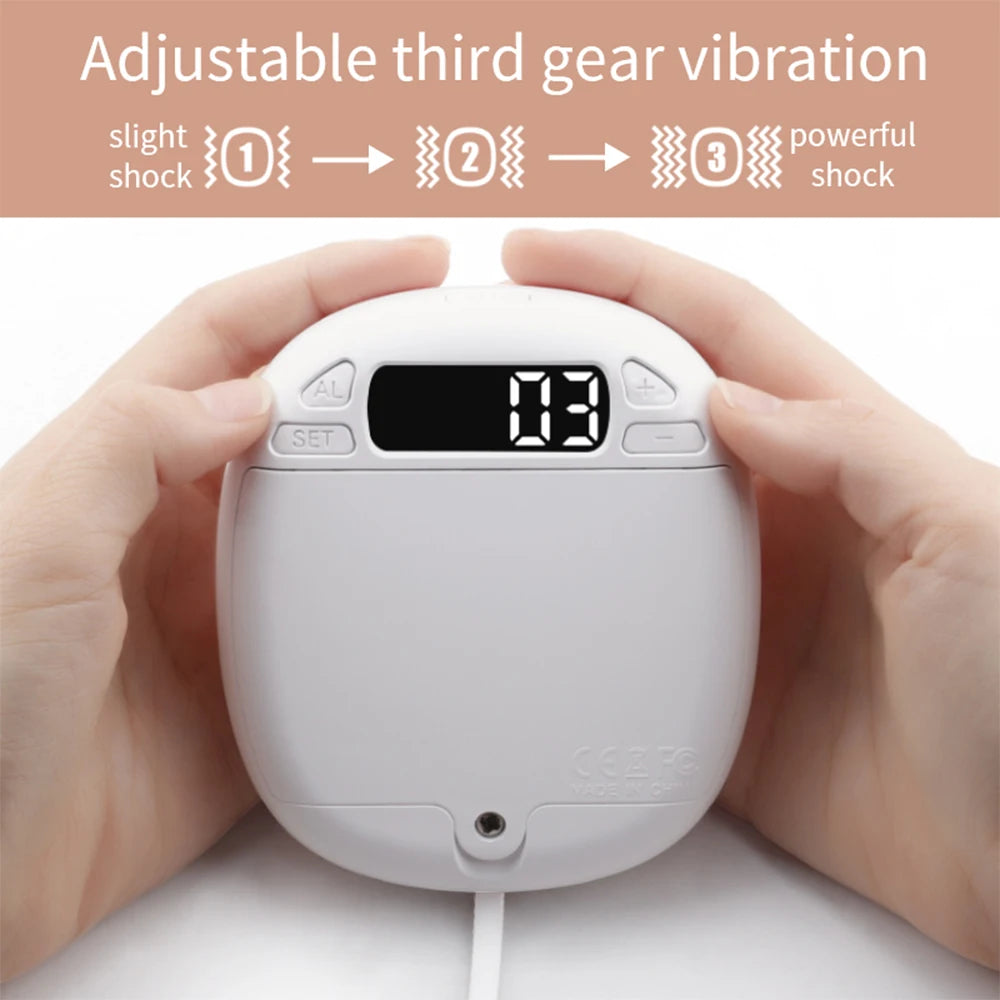 Silent Vibration Alarm Clock Dual Modes – LED Digital Wake-Up Clock for Hearing Impaired, Cute Pet Design - Purple
