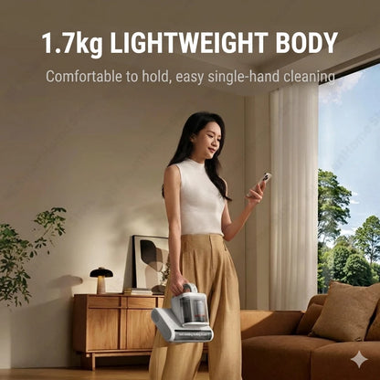 Cordless Mite Vacuum Cleaner 17kPa Smart Sensor Double Dust Cup