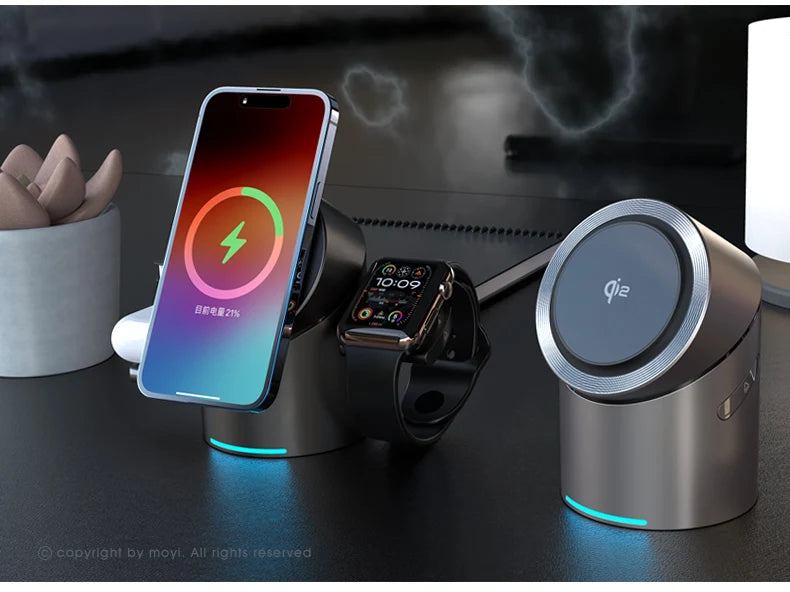 Magnetic Wireless Charging Station for iPhone AirPods and Watch