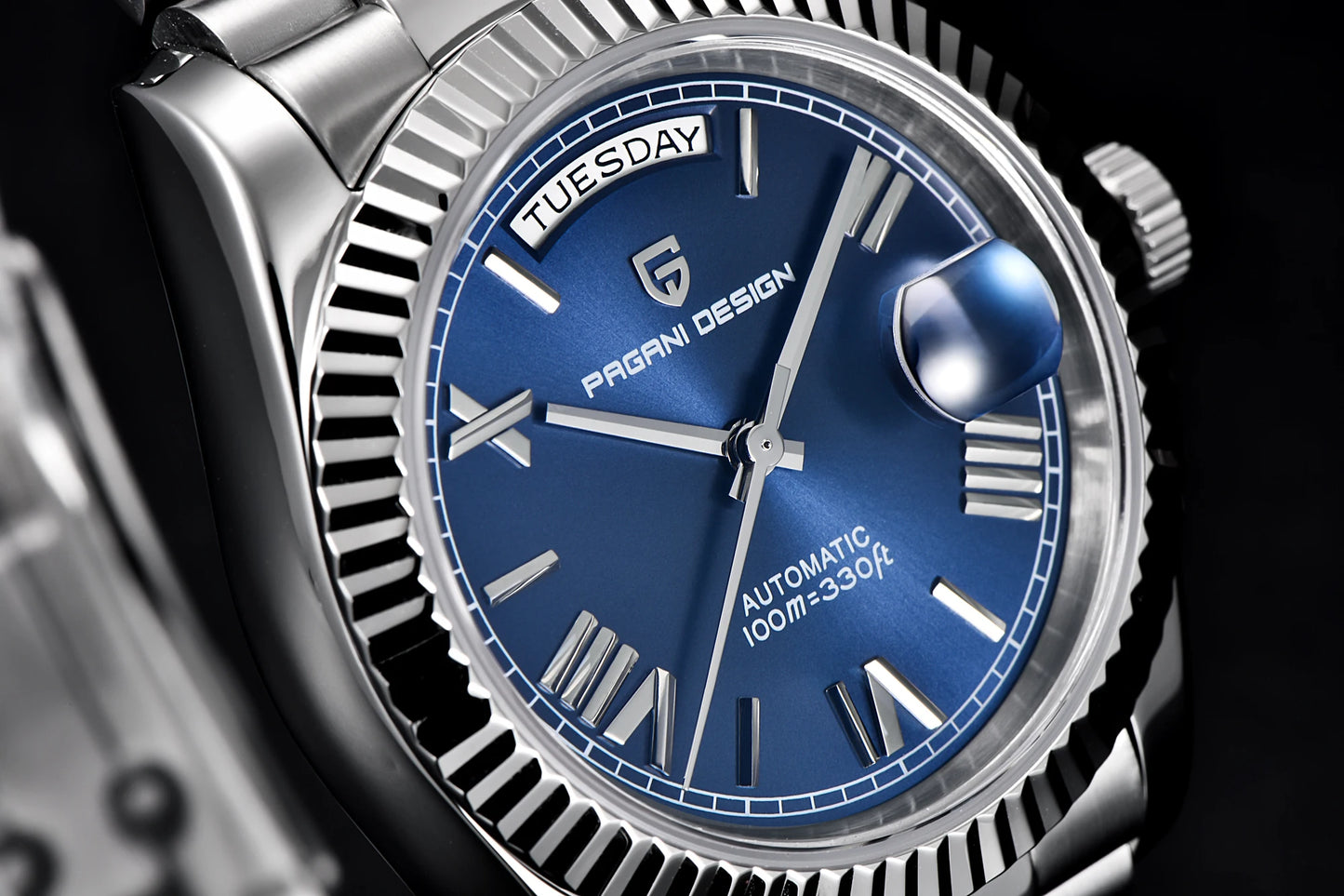 Classic Automatic Mens Watch Sapphire Glass Blue