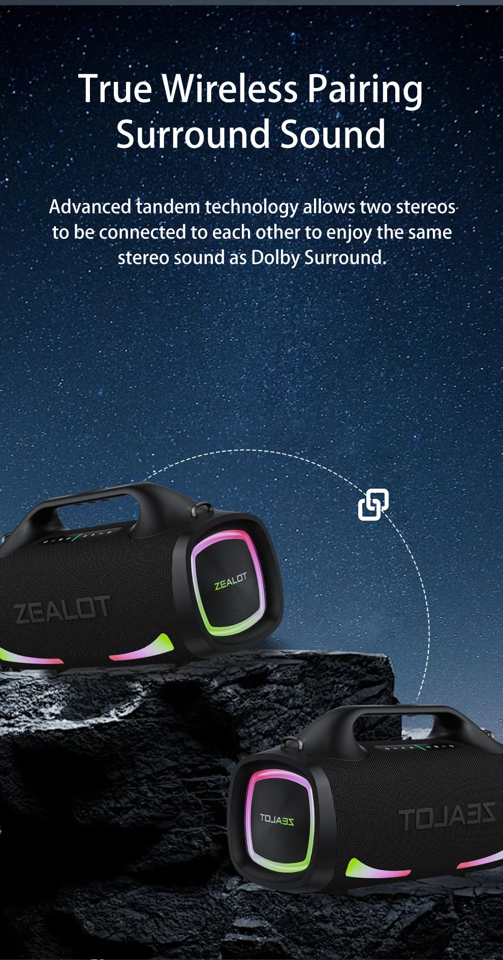 Rechargeable 100W Subwoofer Speaker for Travel and Outdoors