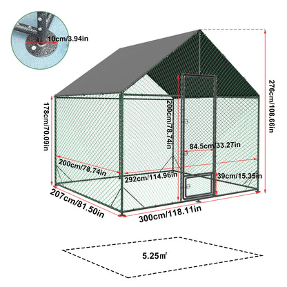 Large Outdoor Walk-In Chicken Coop with Roof Cover
