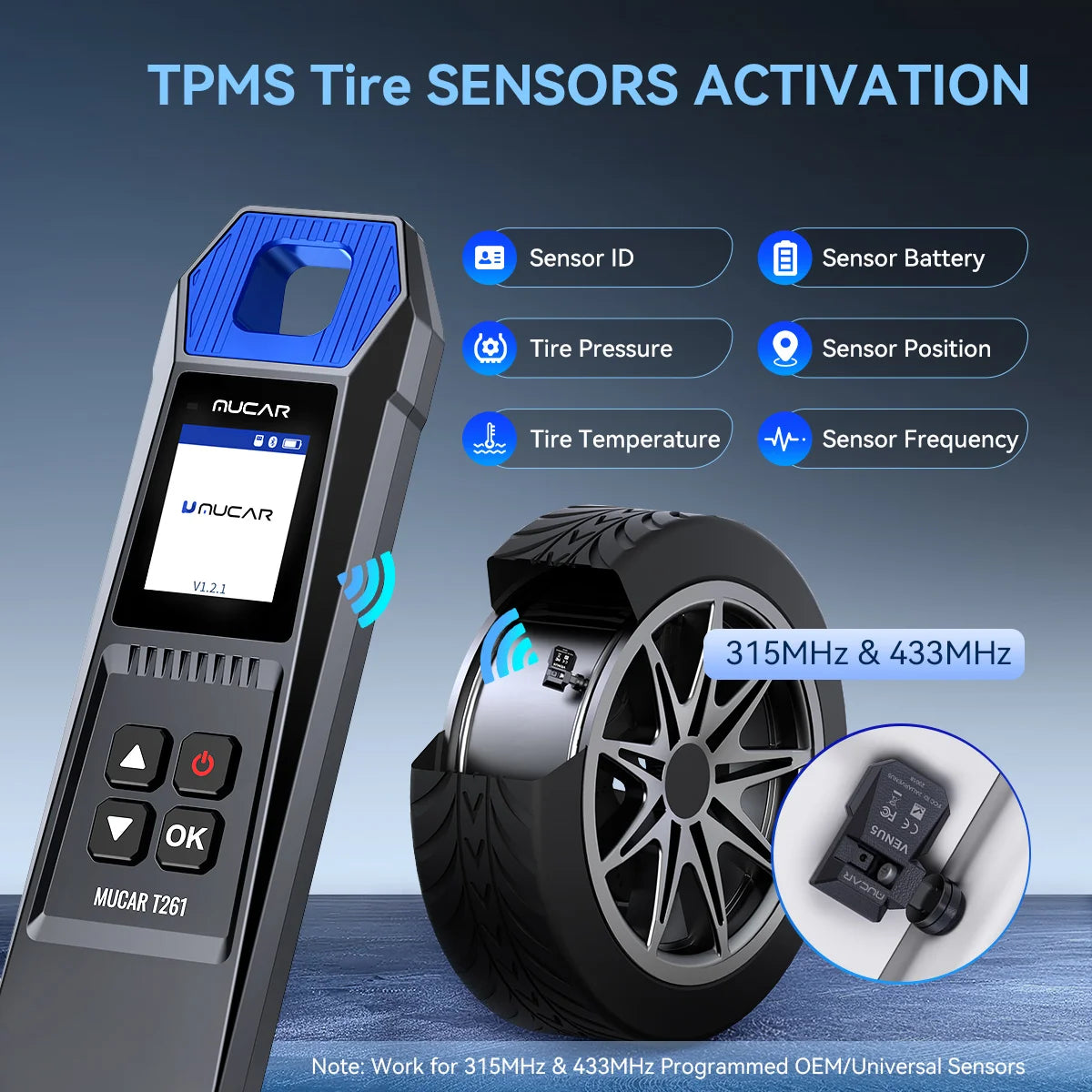 Automotive TPMS Sensor Activator & Programming Tool