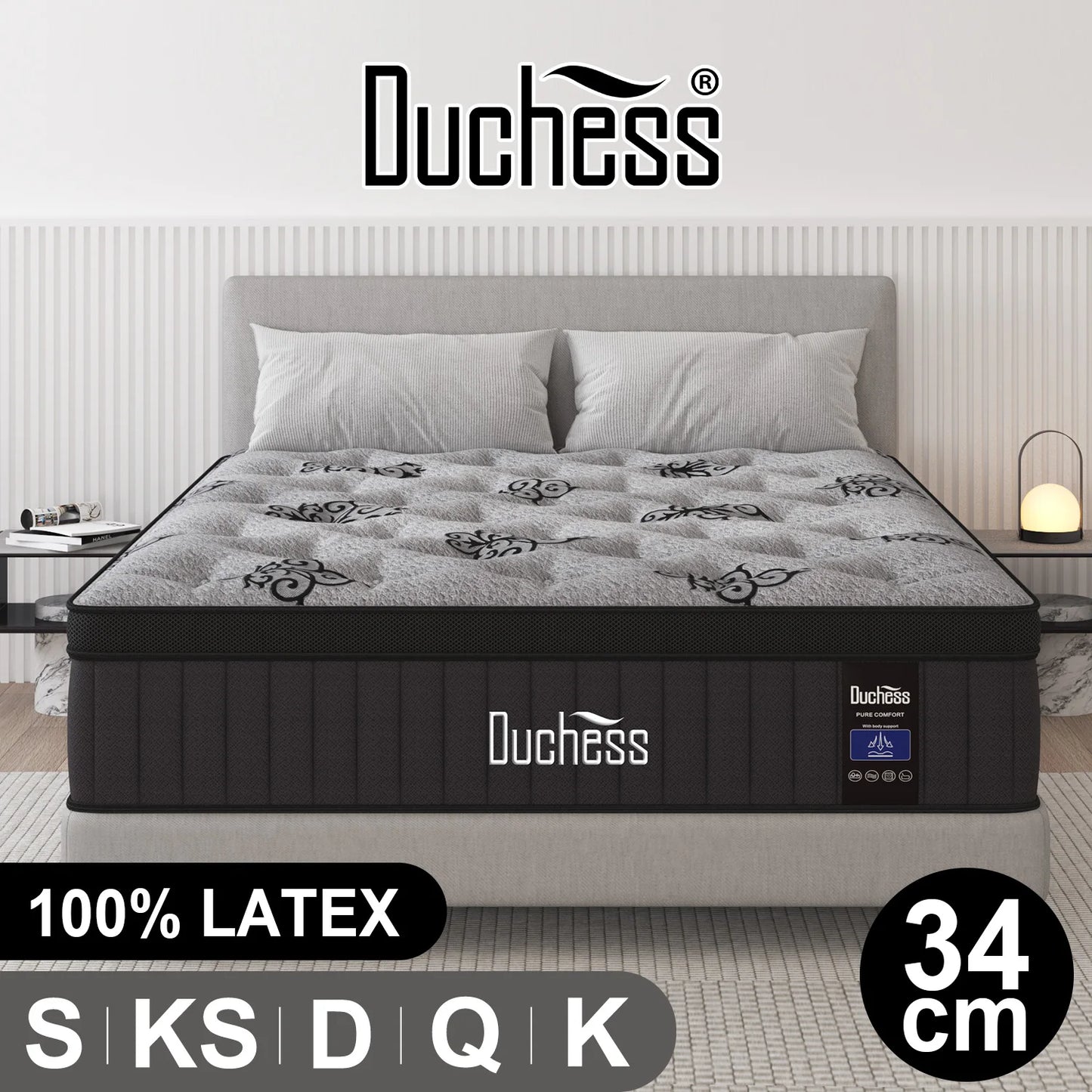 King Euro Top Pocket Spring Mattress 34cm Medium Firm