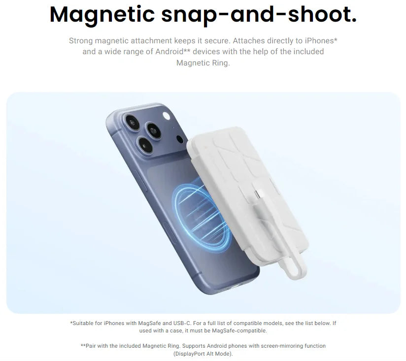 3.5 Inch Magnetic Selfie Monitor USB-C Touchscreen